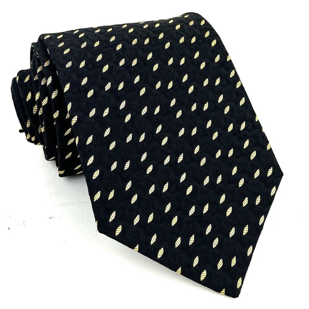 Stefano Ricci Black Gold Woven Silk Luxury Tie Necktie Italy Made 3.75”x57.5”